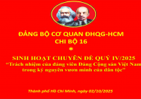CHI BỘ 16 TỔ CHỨC SINH HOẠT CHUYÊN ĐỀ QUÝ IV NĂM 2025